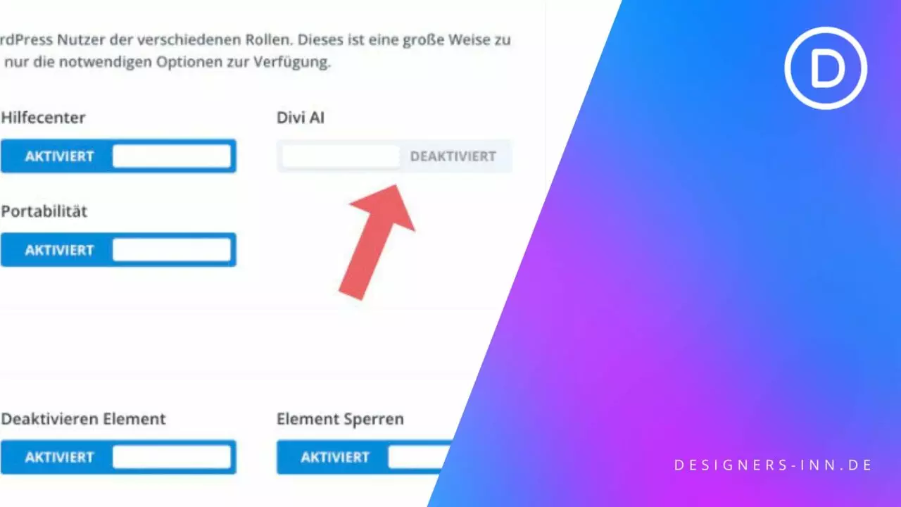 Divi Ki deaktiviert? So gehts!