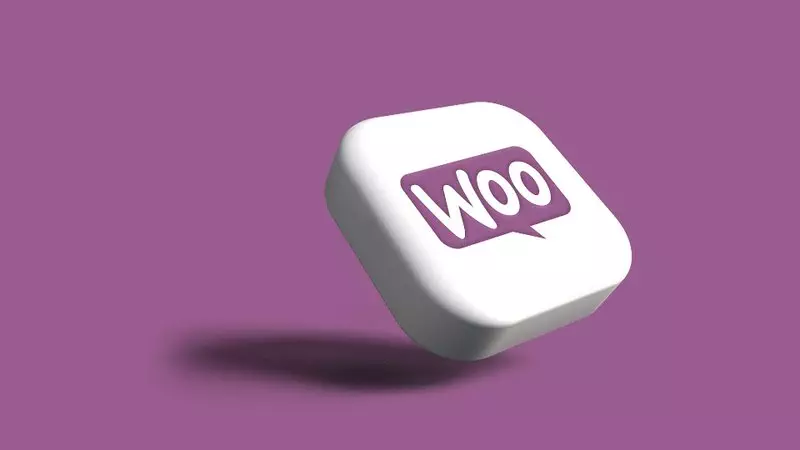 a purple and white square with the word woo on it