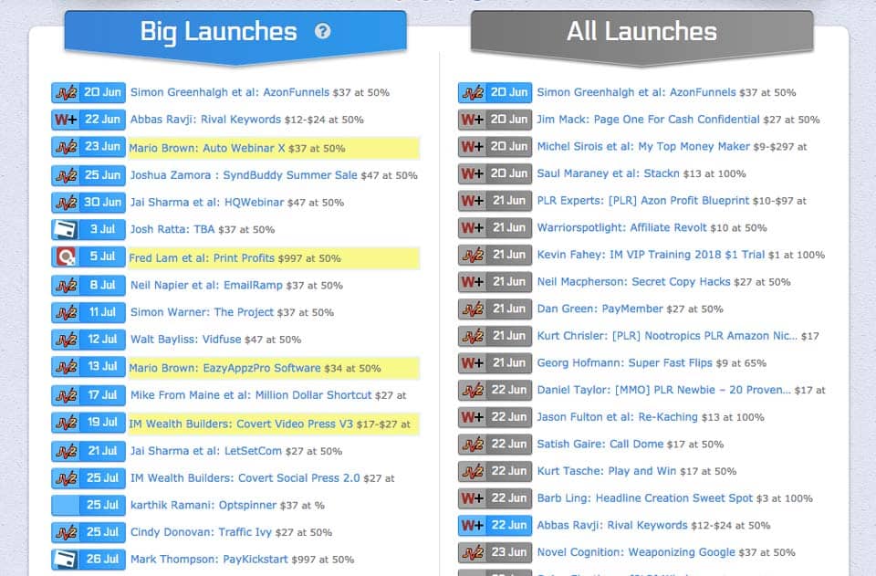 Affiliate Launches